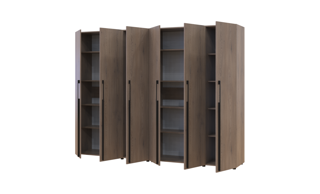 Kleiderschrank mit Regalen Doros Kasper Cremona Cannolo 3+3 Türen 270x48x204 (42005571)