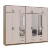 Kleiderschrank mit Spiegel und Aufsatz Doros Rondi Artisan Eiche/Kaschmir 3+4 Türen 281x52x236 (42005673)