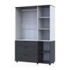 Kleiderschrank Doros Thorn Anthrazit/Weiß 3 Türen 3 Schubladen Kleiderstange 135x51,6x200 (44900517)