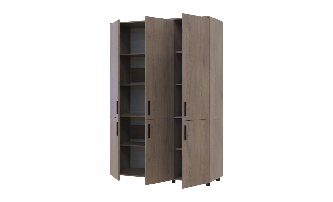 Kleiderschrank Doros Thorn Cremona Cannolo 3 Türen Böden 135x51,6x200 (44900476)