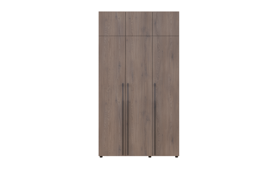 Kleiderschrank mit Regalen und Aufsatz Doros Kasper Cremona Cannolo 3 Türen 135x48x245 (42005565)