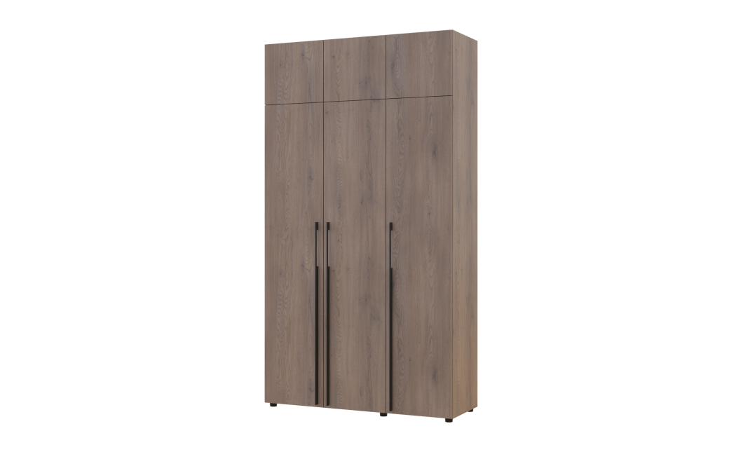 Kleiderschrank mit Regalen und Aufsatz Doros Kasper Cremona Cannolo 3 Türen 135x48x245 (42005565)