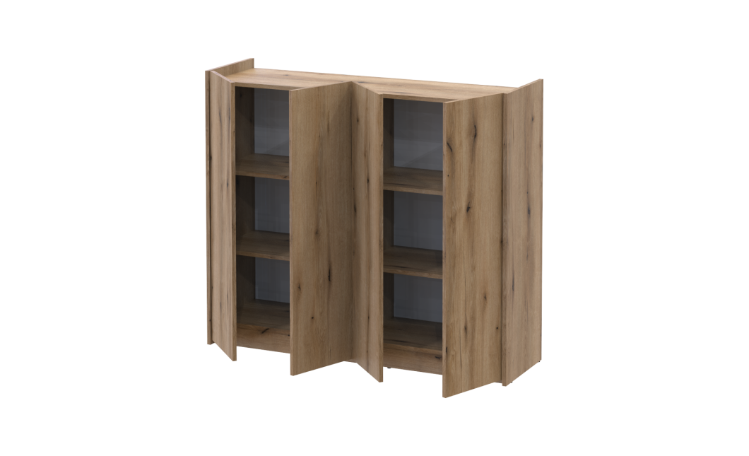 Kommode Doros Kassel Ewok Eiche 4 Türen 128x40x110 (41516214)