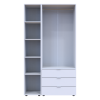Kleiderschrank Doros Gelar Weiß 2 Türen mit Spiegel 116,5x49,5x203,4 (42002154)