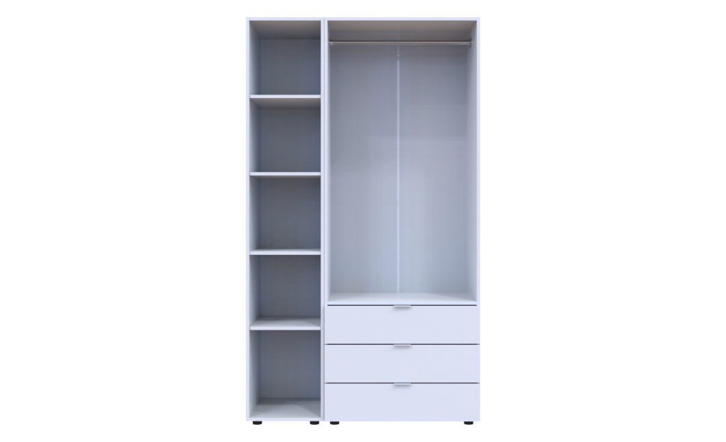 Kleiderschrank Doros Gelar Weiß 2 Türen mit Spiegel 116,5x49,5x203,4 (42002154)