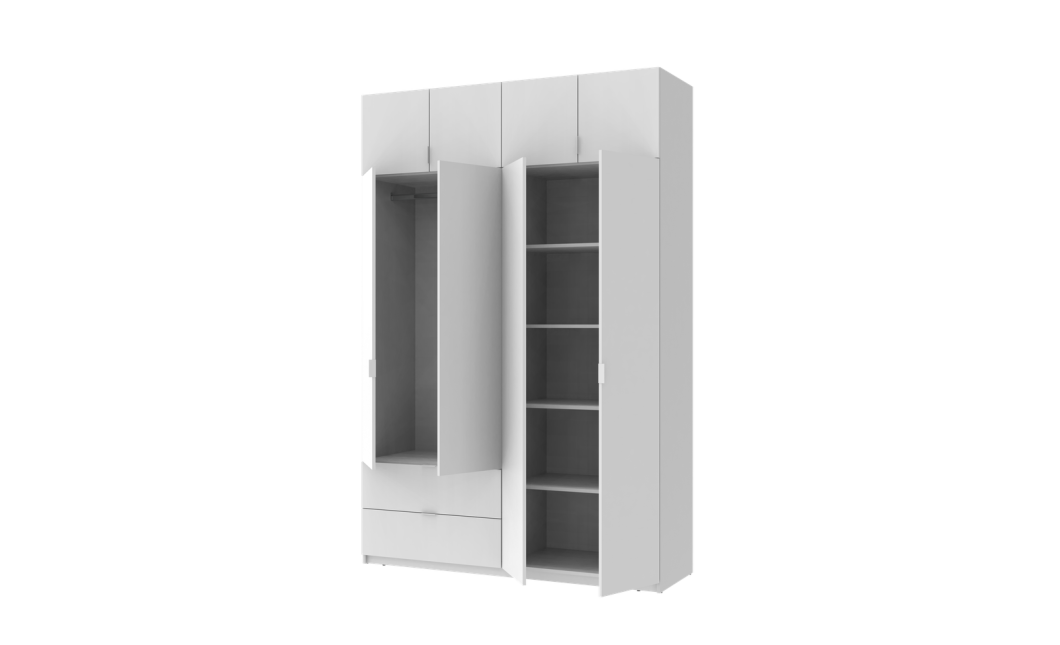 Kleiderschrank Doros Lukas mit Drehtüren Weiß 160x50x240 (80737067)