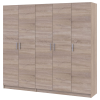 Kleiderschrank Doros Promo mit Drehtüren Sonoma Eiche 2+3 Türen 225x48x204 (42005003)