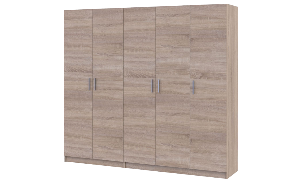 Kleiderschrank Doros Promo mit Drehtüren Sonoma Eiche 2+3 Türen 225x48x204 (42005003)