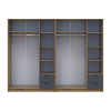 Kleiderschrank mit Spiegel Doros Rondi Artisan Eiche/Graphit 3+3 Türen 242x52x195 (42005695)