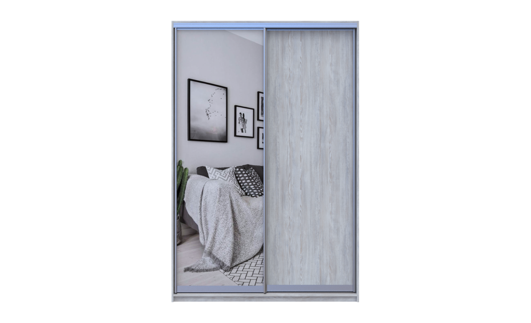 Kleiderschrank Doros City Light Natti Luc Schiebetüren mit Spiegel 150x60x225 (80736510)