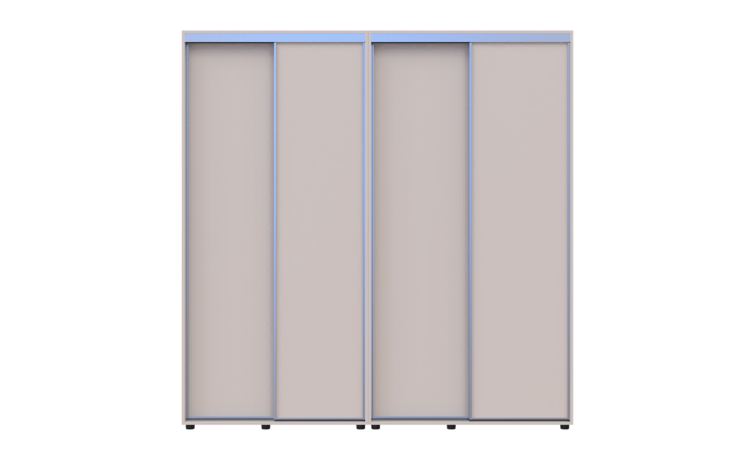 Kleiderschrank Doros Sigma Slim Schiebetüren Kaschmir 2+2 Türen 210x45x214.4 (42005588)