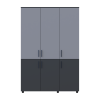 Kleiderschrank Doros Thorn Anthrazit/Grau 3 Türen Böden 135x51,6x200 (44900520)