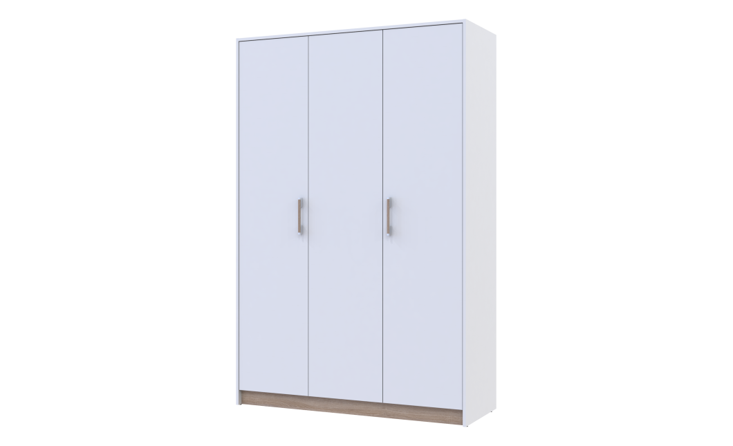 Kleiderschrank Doros Austin mit Drehtüren Weiß 135x51x205 (80737167)