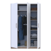 Kleiderschrank Doros Austin mit Drehtüren Weiß 135x51x205 (80737167)