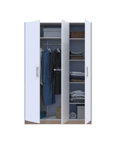 Kleiderschrank Doros Austin mit Drehtüren Weiß 135x51x205 (80737167)