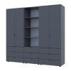 Kleiderschrank Doros Gelar Graphitgrau 2+2 Türen Säulenschrank 215x49,5x203,4 (42005171)