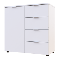 Kommode Doros Ron 1 Weiß 1 Türen 4 Schubladen 80x38x81 (41516005)