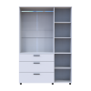 Kleiderschrank Doros Thorn Weiß 3 Türen 3 Schubladen Kleiderstange 135x51,6x200 (44900485)