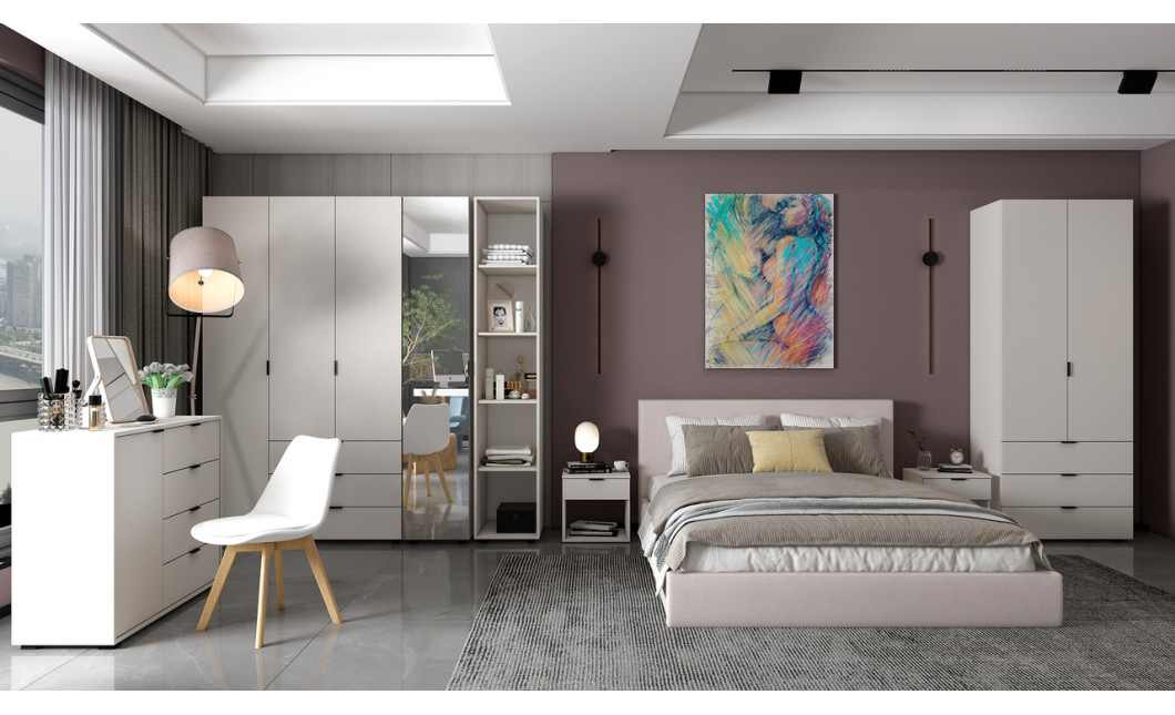 Kleiderschrank Doros Gelar mit Drehtüren Kaschmir 2 Türen 77,5x49,5x203,4 (80737632)