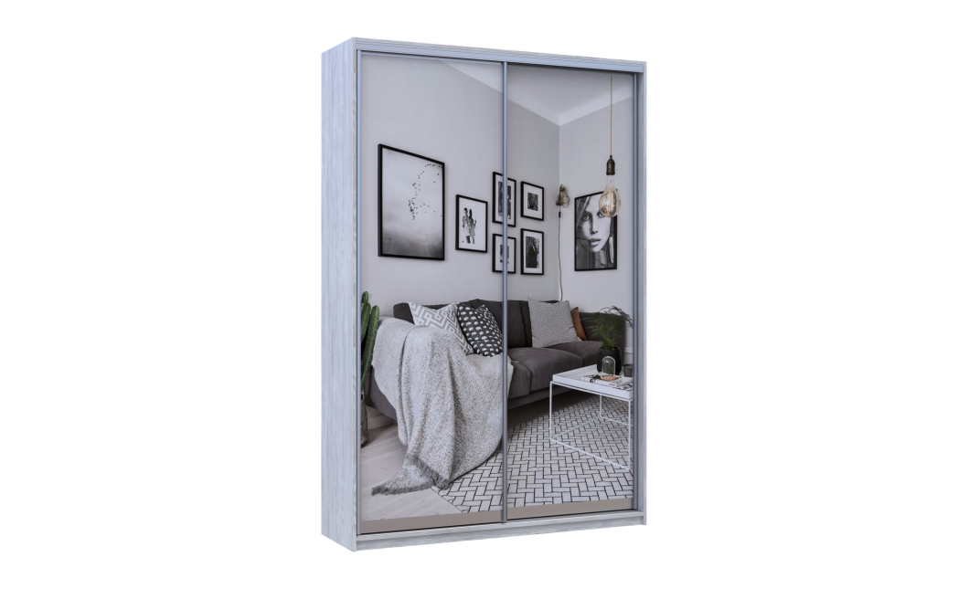 Kleiderschrank Doros City Light Natti Luc Schiebetüren mit Spiegel 120x60x225 (80736502)