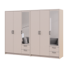 Kleiderschrank mit Spiegel Doros Rondi Kaschmir 3+3 Türen 242x52x195 (42005623)