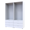 Kleiderschrank Doros Gelar Set mit Drehtüren Weiß 2+2 Türen 155x49,5x203,4 (42002117)