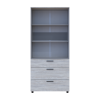 Kleiderschrank Doros Thorn Natti Kiefer/Grau 2 Türen 3 Schubladen Böden 90x51,6x200 (44900466)