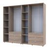 Kleiderschrank Doros Gelar Set mit Drehtüren Sonoma Eiche 3+3 Türen 232,4x49,5x203,4 (42002125)