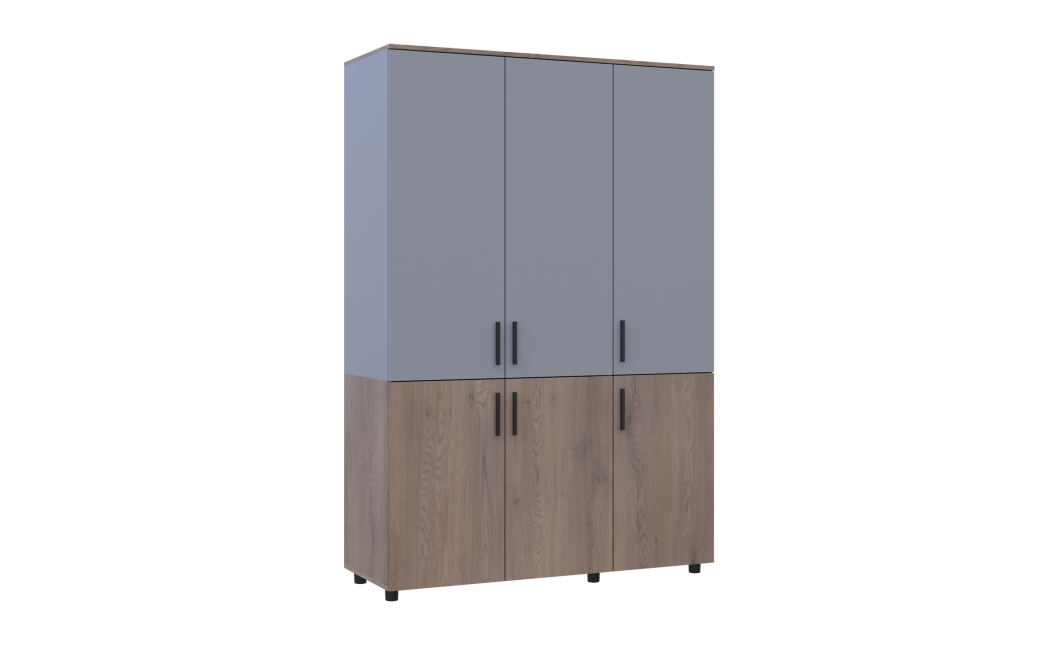Kleiderschrank Doros Thorn Cremona Cannolo/Grau 3 Türen Kleiderstange 135x51,6x200 (44900503)