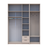 Drehtürenschrank Doros Rondi mit Kleiderstange und Oberschrank Kaschmir 3 Türen 181x52x236 (42005395)