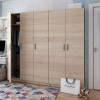Kleiderschrank Doros Promo mit Drehtüren Sonoma Eiche 2+3 Türen 225x48x204 (42005003)