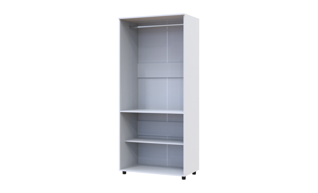Kleiderschrank Doros Thorn Weiß 2 Türen Kleiderstange 90x51,6x200 (44900435)