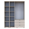 Kleiderschrank Doros Gelar Kaschmir 3 Türen mit Spiegel 155x49,5x203,4 (80737657)
