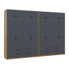 Kleiderschrank mit Aufsatz Doros Rondi Artisan Eiche/Graphit 4+4 Türen 320x52x236 (42005710)