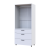 Kleiderschrank Doros Thorn Weiß 2 Türen 3 Schubladen Kleiderstange 90x51,6x200 (44900437)