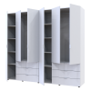 Kleiderschrank Doros Gelar Set mit Drehtüren Weiß 3+3 Türen 232,4x49,5x203,4 (42002119)