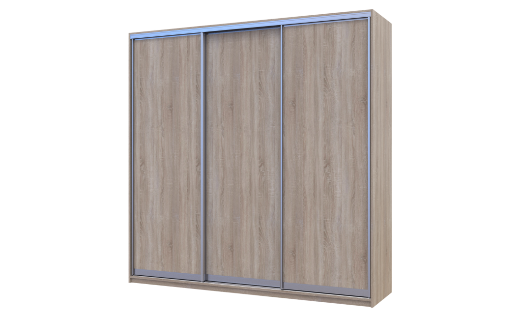 Kleiderschrank Doros City Light Schiebetüren Sonoma Eiche 3 Türen 225x60x225 (42002137)