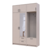 Kleiderschrank Doros Rondi mit Kleiderstange, Spiegel und Oberschrank Kaschmir 2 Türen 142x52x236 (42005403)