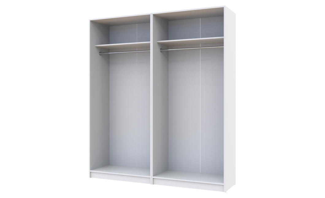 Kleiderschrank Doros Promo mit Drehtüren Weiß 2+2 Türen 180x48x204 (42005008)