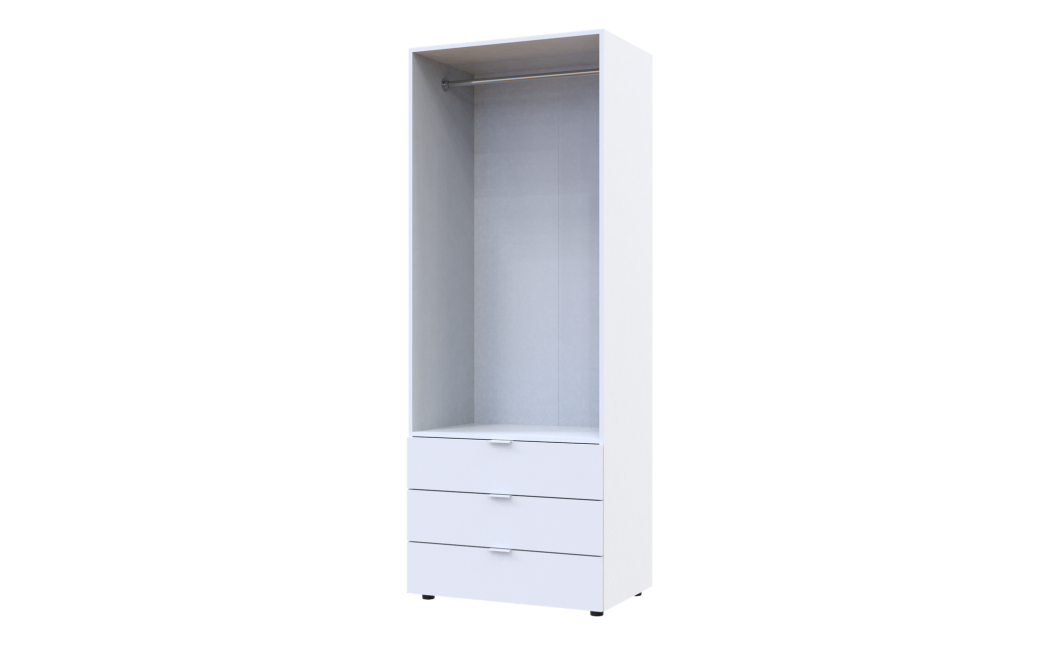 Kleiderschrank Doros Gelar mit Drehtüren Weiß 2 Türen 77,5x49,5x203,4 (80737021)