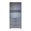 Kleiderschrank Doros Thorn Grau 2 Türen 3 Schubladen Kleiderstange 90x51,6x200 (44900441)