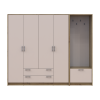 Drehtürenschrank Doros Rondi mit Kleiderstange Artisan Eiche/Kaschmir 4 Türen 220x52x195 (42005292)