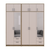 Kleiderschrank mit Spiegel und Aufsatz Doros Rondi Artisan Eiche/Kaschmir 2+3 Türen 203x52x236 (42005667)