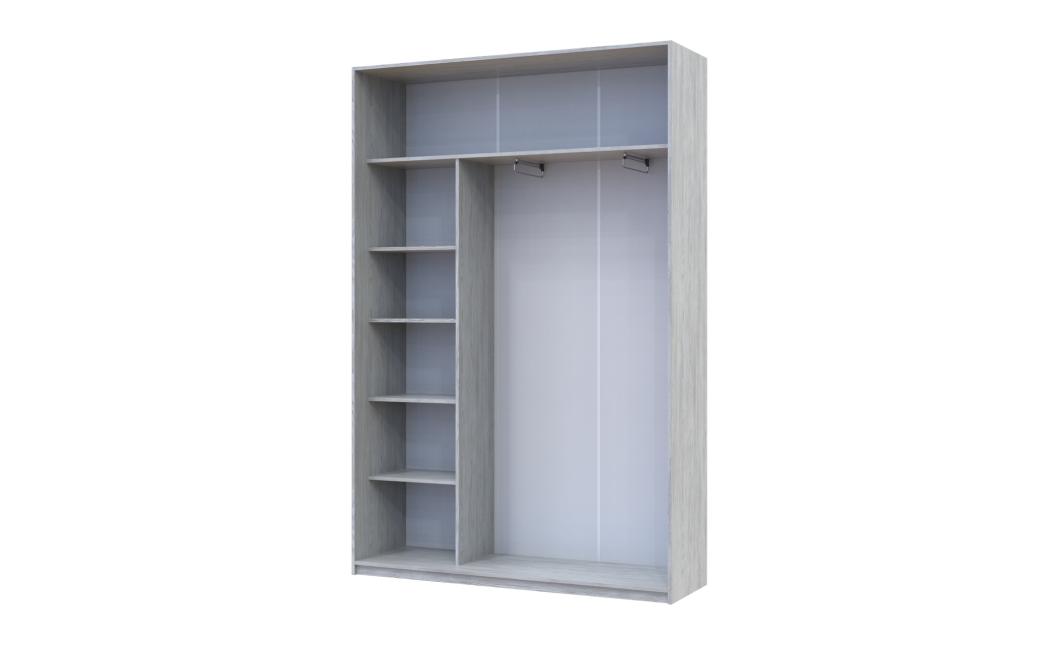 Kleiderschrank Doros City Light Natti Luc Schiebetüren mit Spiegel 150x60x225 (80736514)