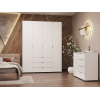 Kleiderschrank Doros Gelar mit Drehtüren Weiß 4 Türen 155x49,5x203,4 (80397642)