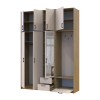 Kleiderschrank Doros Rondi mit Kleiderstange, Spiegel und hohem Oberschrank Artisan Eiche/Kaschmir 3 Türen 181x52x260 (42005290)