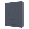 Kleiderschrank Doros Gelar mit Drehtüren Graphitgrau 4 Türen 155x49,5x203,4 (80737075)