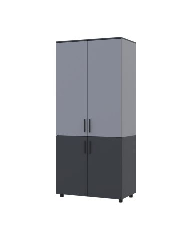 Kleiderschrank Doros Thorn Anthrazit/Grau 2 Türen Kleiderstange 90x51,6x200 (44900471)