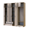 Drehtürenschrank Doros Rondi mit Kleiderstange und Oberschrank Artisan Eiche/Kaschmir 4 Türen 220x52x236 (42005296)