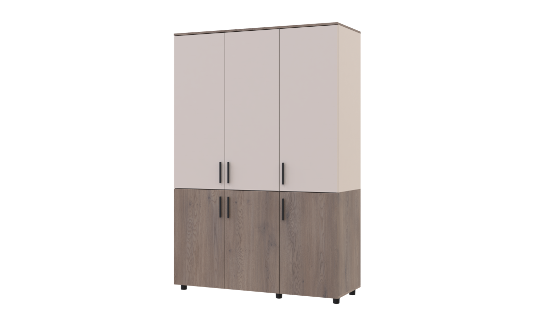Kleiderschrank Doros Thorn Cremona Cannolo/Kaschmir 3 Türen Böden 135x51,6x200 (44900500)